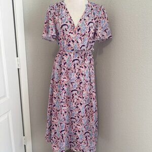 Ella Moon Paisley Floral Wrap‎ Dress Size Small